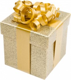Cream Present Box with Gold Bow PNG Clipart | Gallery Yopriceville ...