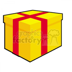Simple Yellow Gift Box clipart. Royalty-free clipart # 142813