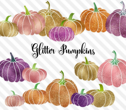 Glitter Pumpkin Clipart, gold foil pumpkin, Halloween clip art, gold foil  sparkle glam pumpkin PNG graphics, instant download commercial use