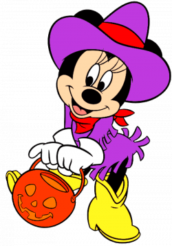 Disney Halloween Minnie Mouse Country cowgirl with pumpkin bucket ...