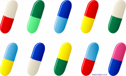 Ten Pills Capsules Meds Clipart - Sweet Clip Art
