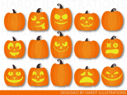 Pumpkin Clipart, Pumpkins Clipart, Halloween Clipart, Autumn Clipart, Jack  O Lantern Clipart, Pumpkin Faces, Cute Halloween, Trick or Treat
