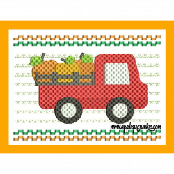 All Boys :: Faux Smocked Pumpkin Truck Embroidery Design