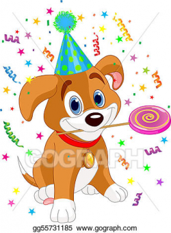 Vector Art - birthday puppy. Clipart Drawing gg55731185 ...