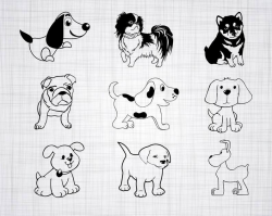 Puppy SVG Bundle, Puppy SVG, Puppy Clipart, Puppy Cut Files For Silhouette,  Files for Cricut, Puppy Vector, Puppies Svg, Dxf, Png, Design