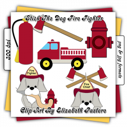 Firefighter puppy clip art consist of 6 images. Stick the puppy ...