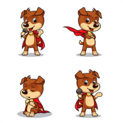 Clip Art Super Hero Dog - Dog Clip Art Vector Graphics