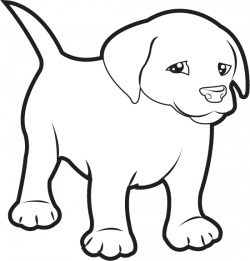 Free Clip-Art: Animals » Pets » Labrador Puppy (B&W)