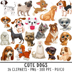 Dog Clipart, Puppy Clipart, Cute Dog Clipart, Dog Clip Art, Puppy Clip Art,  Cute Dog Clip Art, Cute Dog PNG, Puppy PNG, PNG Cute Dog