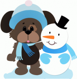 Puppy dog with snowman | aNiMaL cLiPaRt | Silhouette design ...
