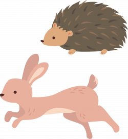 Domestic rabbit Hedgehog Clip art - Run the hedgehog and rabbit 3180 ...