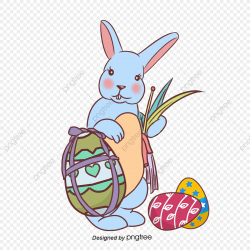 Hand Painted Easter Egg Rabbit, Rabbit, Cartoon PNG ...