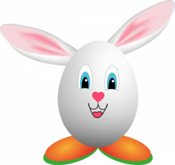 Oeuf lapin png, tube Pâques, orange - Easter bunny clipart