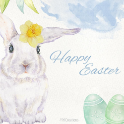 Watercolor Spring Bunny Clipart, Easter Rabbit Clip Art ...