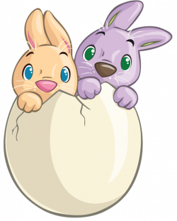Two Cute Bunnies in Egg Clipart | Projects to Try | Cute ...