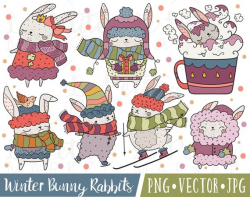 Sweet Winter Bunny Rabbit Clipart Images, Cute Rabbit ...