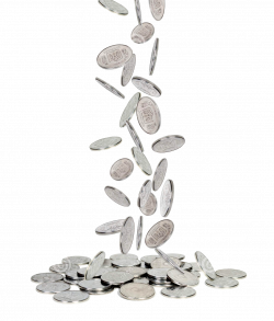 Silver coins png falling images free