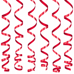 Red Curly Ribbons PNG Clipart Image | Christmas Clipart | Pinterest ...