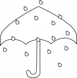 Black and White Rain Umbrella Clip Art - Black and White Rain ...