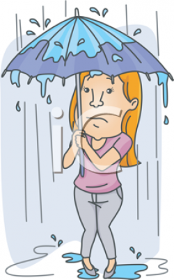 Royalty Free Clipart Image of a Woman in the Rain #454970 ...