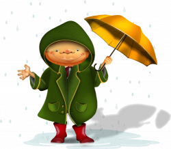 Clipart - Man In Rain
