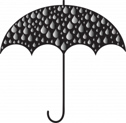 Clipart - Prismatic Rain Drops Umbrella Silhouette 3
