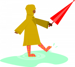 Clipart - Child Playing in the Rain