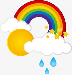 Rain Clouds Rainbow Sun, Sun Clipart, Rain Clipart, Sun PNG ...