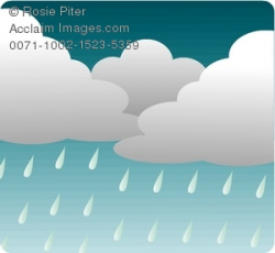 Clipart Illustration of a Rainy Weather Icon