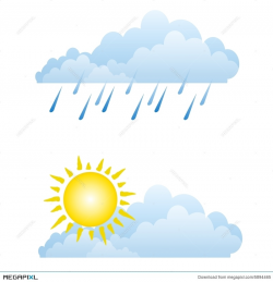 Sunny Rainy Weather Clouds Illustration 5894465 - Megapixl