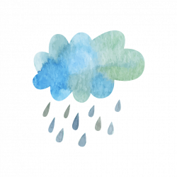 ftestickers watercolor cloud rain blueandgreen...
