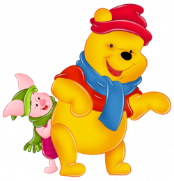 Winnie the Pooh and Piglet with Winter Hats | Macko Pú | Pinterest ...