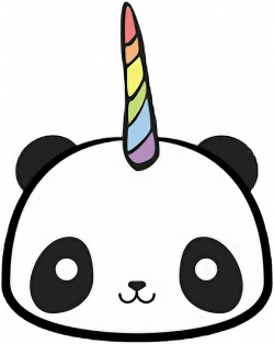 cute panda pandacorn unicorn rainbow black white colors...