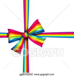 Stock Illustration - Rainbow gift ribbon bow. Clipart ...