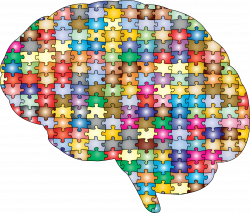 Clipart - Brain Jigsaw Puzzle Prismatic With Stroke 2