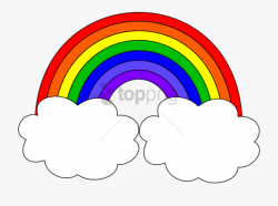 Rainbow Clipart Clear Background - Rainbow With Clouds Clip ...