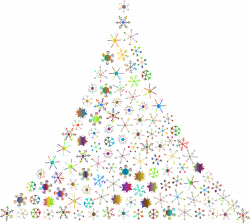 Clipart - Prismatic Snowflake Christmas Tree 2 No Background