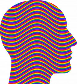 Clipart - Rainbow Waves Head