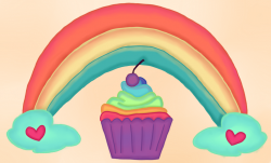 The rainbow cupcake by LilBumbleBear on DeviantArt