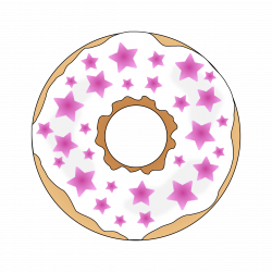 Pink Stars Donut Icons PNG - Free PNG and Icons Downloads