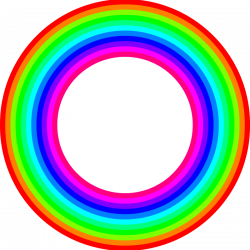 Clipart - 12 color rainbow donut