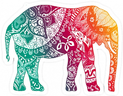 elephant mandala color rainbow - Sticker by Katarina