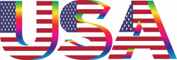 USA Flag Typography Rainbow No Background Icons PNG - Free PNG and ...