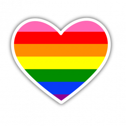 Gay Pride Rainbow Flag Heart Sticker - Custom Sticker Makers