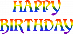 Clipart - Happy birthday rainbow typography