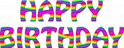 Clipart - Rainbow Happy Birthday Typography