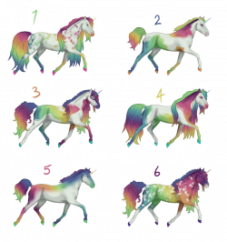 Rainbow Unicorn Adoptables! by Bright-Button on DeviantArt