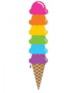 Extra Tall Rainbow Ice Cream Cone | Art Print