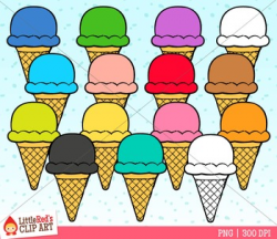 Rainbow Ice Cream Cone Clip Art