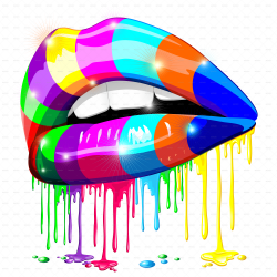 Sensual Lips Psychedelic Rainbow Glowing Paint by Bluedarkat ...